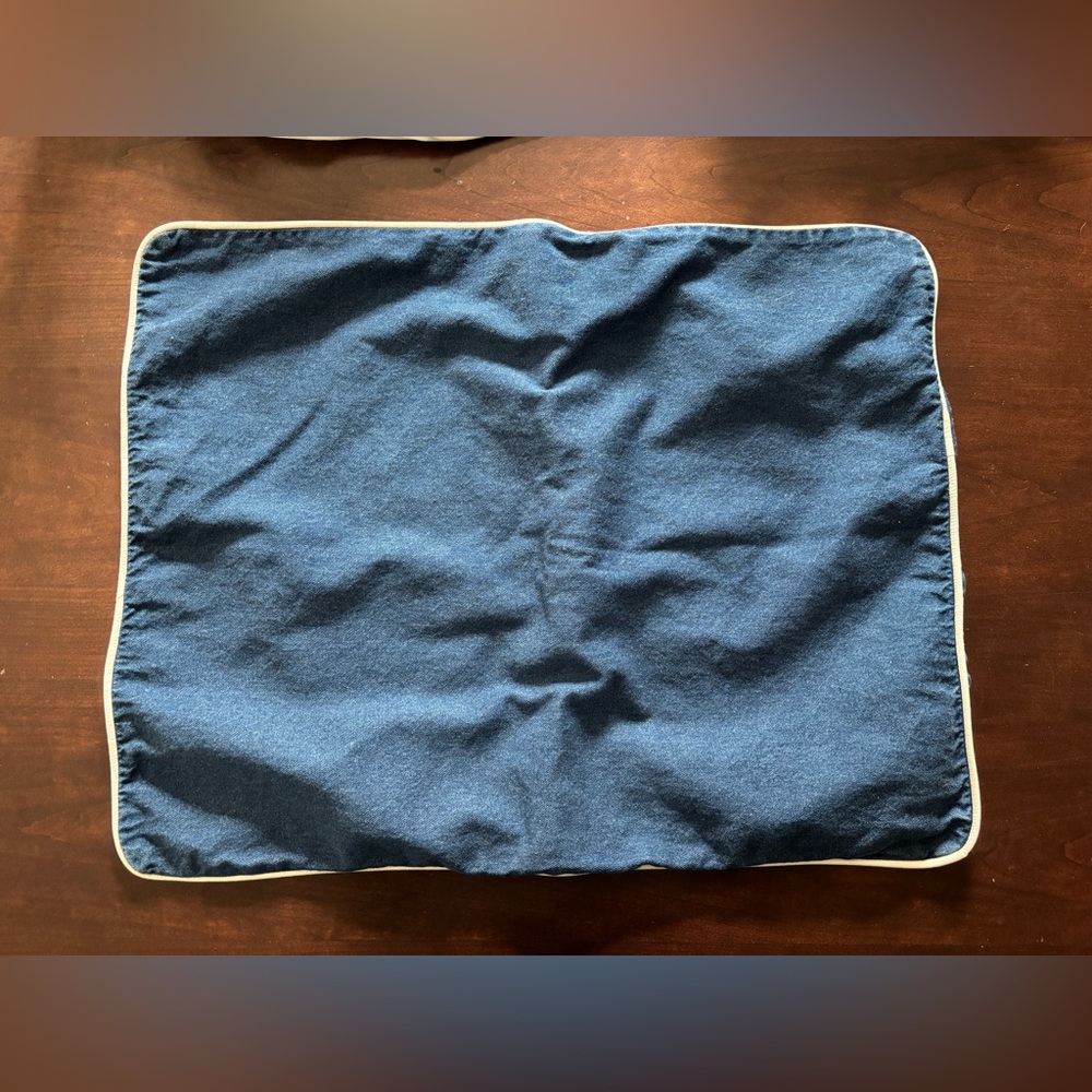Rare L.L. Bean vintage denim cotton pillow cushion cover sham set of two 24x19 - Picture 5 of 6
